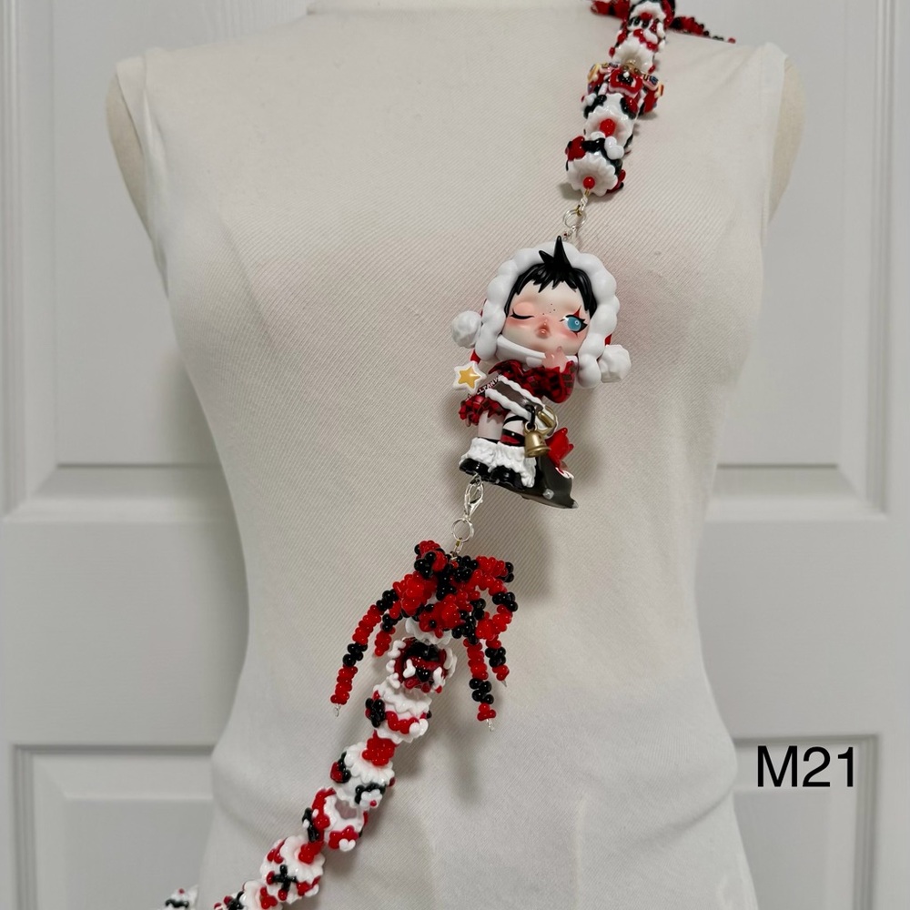 Handmade Crossbody Phone Strap with Figure Toy adjustable for Phone Lanyard,Bag